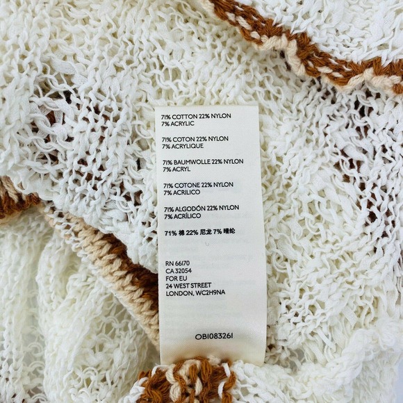 Free People Boho Marina Bay Crochet Open Knit Lightweight Lace Sweater Size XS - Picture 10 of 10